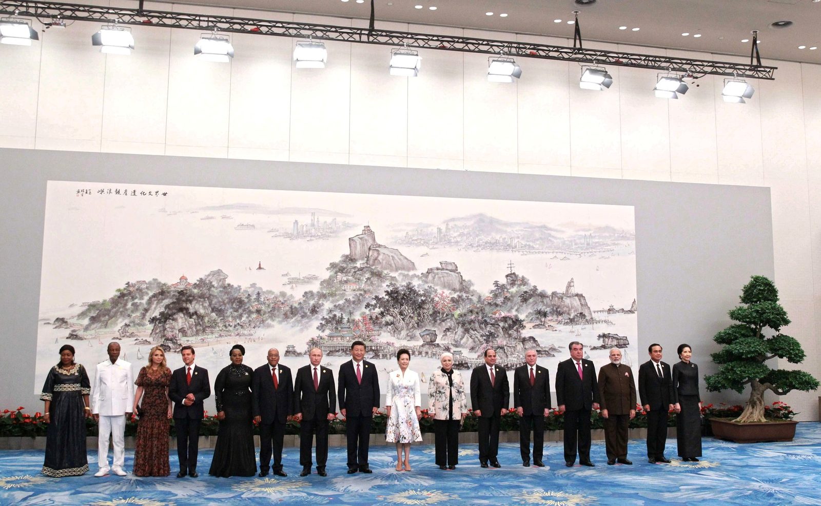 BRICS leaders lined up for the group photograph at the 2017 summit
