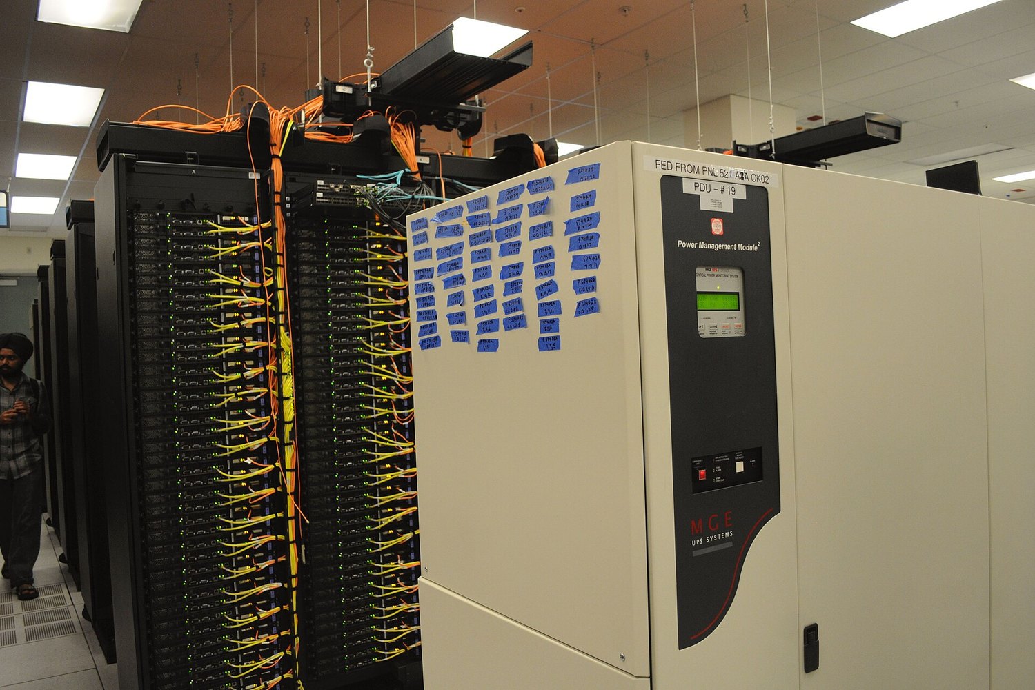 Racks in a data centre