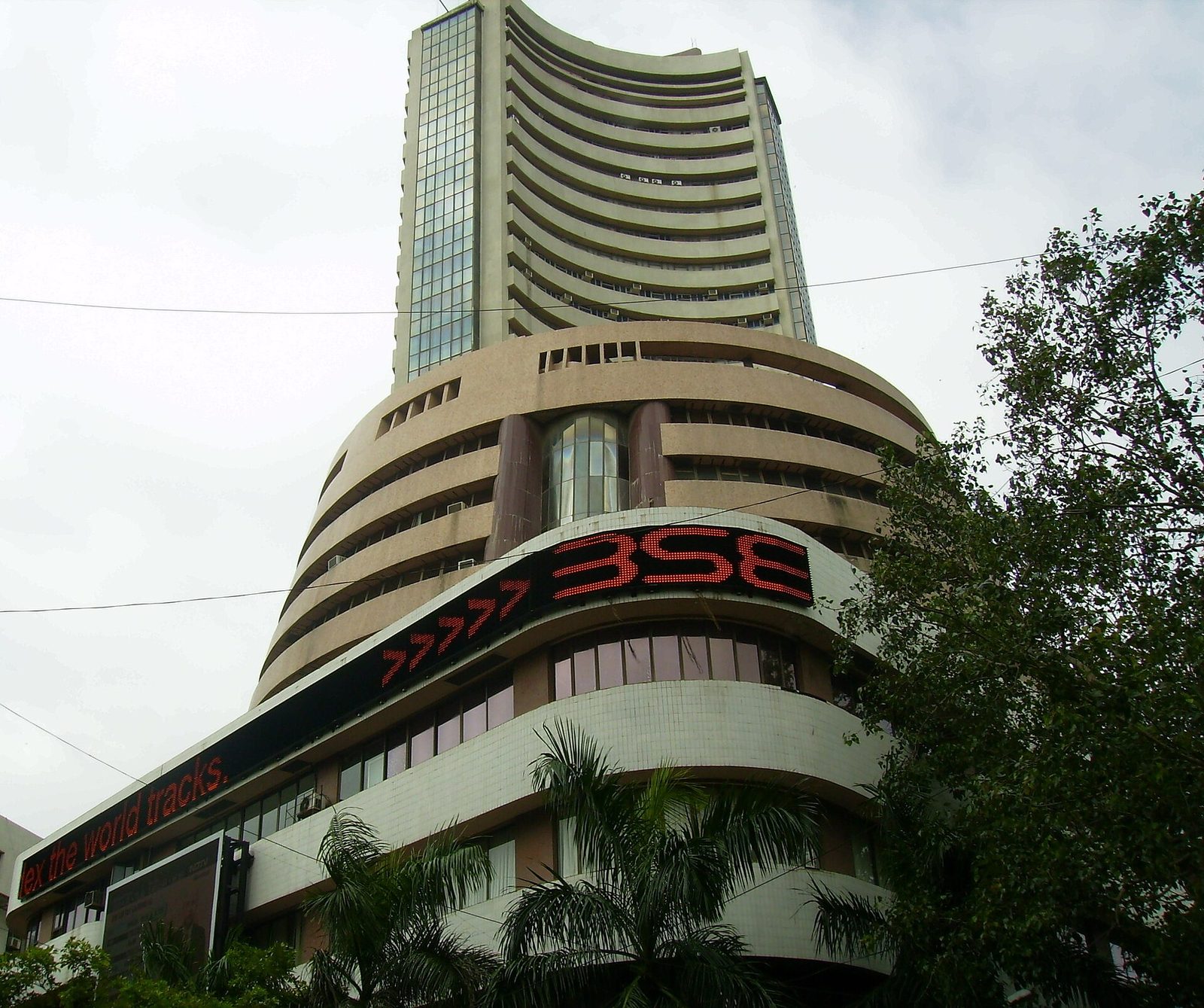 The Bombay Stock Exchange building in Mumbai
