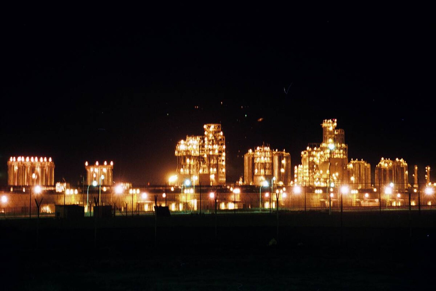 An oil refinery