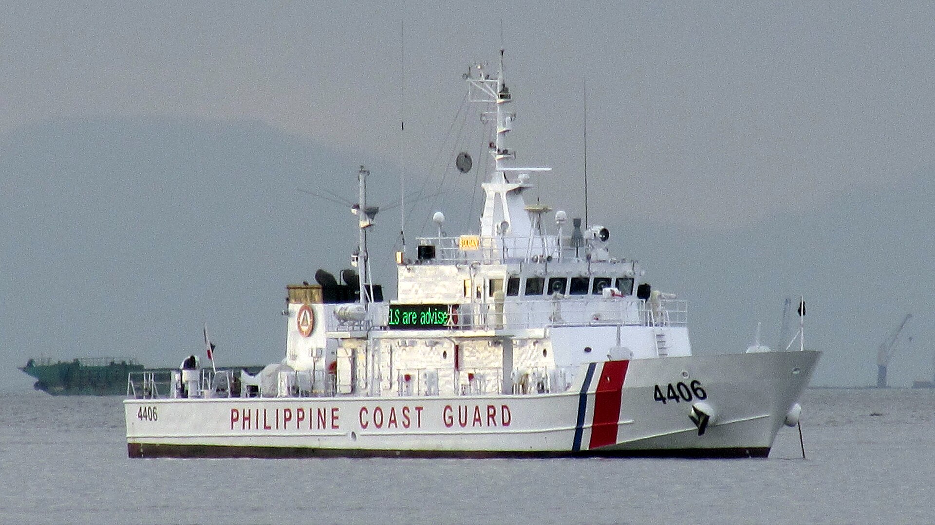 A Philippine Coast Guard vessel at sea