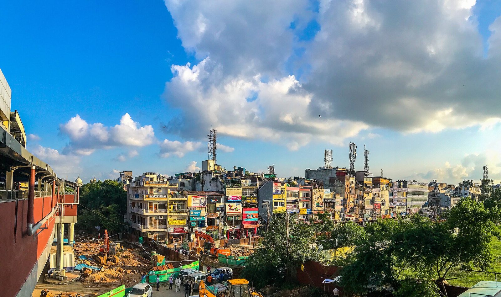 The Satya Niketan area of south-west Delhi seen from a metro station